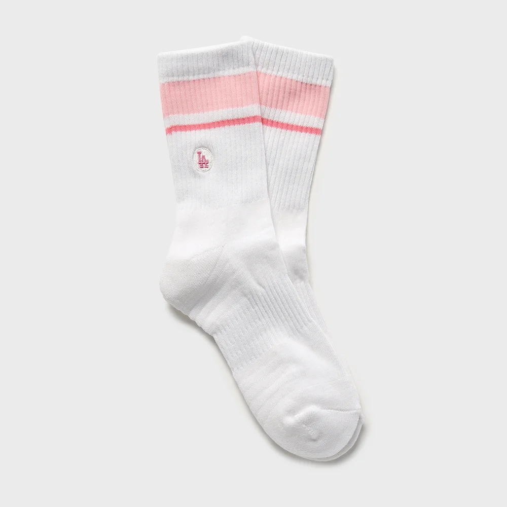 運動風 透氣 軟墊 中筒 襪 LA (L.Pink)