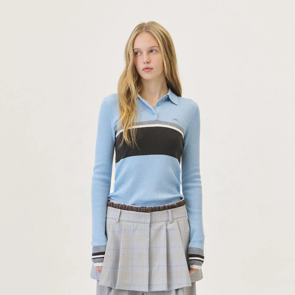 VELIN COLLAR KNIT (LIGHT BLUE)