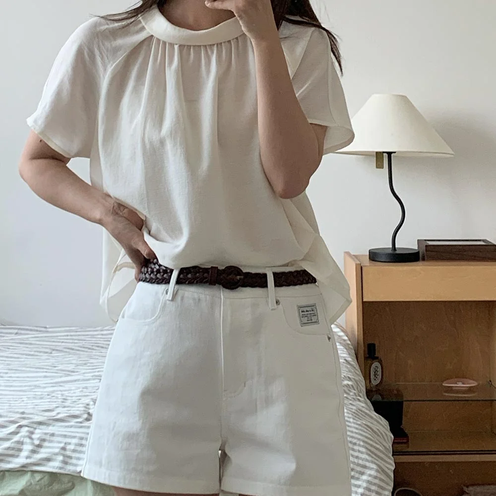 PLAIN SUMMER SHORT PANTS (off white)
