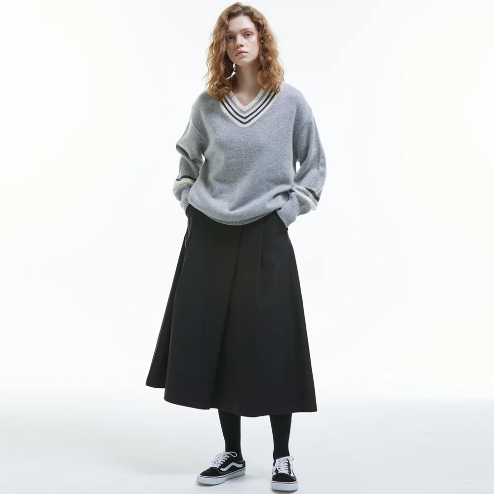 Double Pintuck Long Skirt