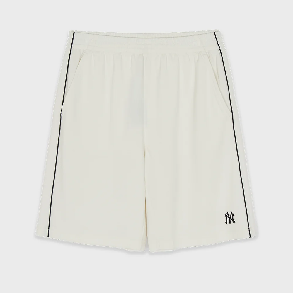 基本款 小標誌 涼感 雙面布 滾邊 6分 短褲 NY (Ivory)