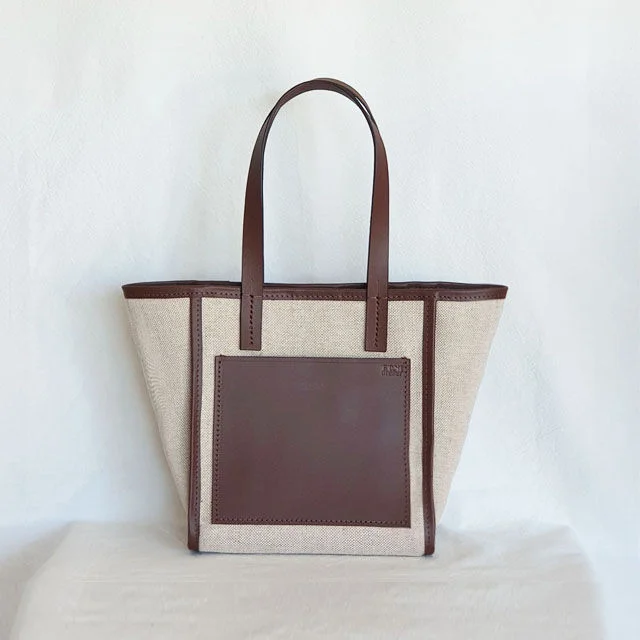 Daily Tote Bag (Leather & Canavas) / Brown