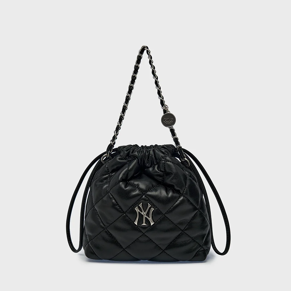 基本款 絎縫 PU 迷你 水桶 斜揹袋 NY (Black)