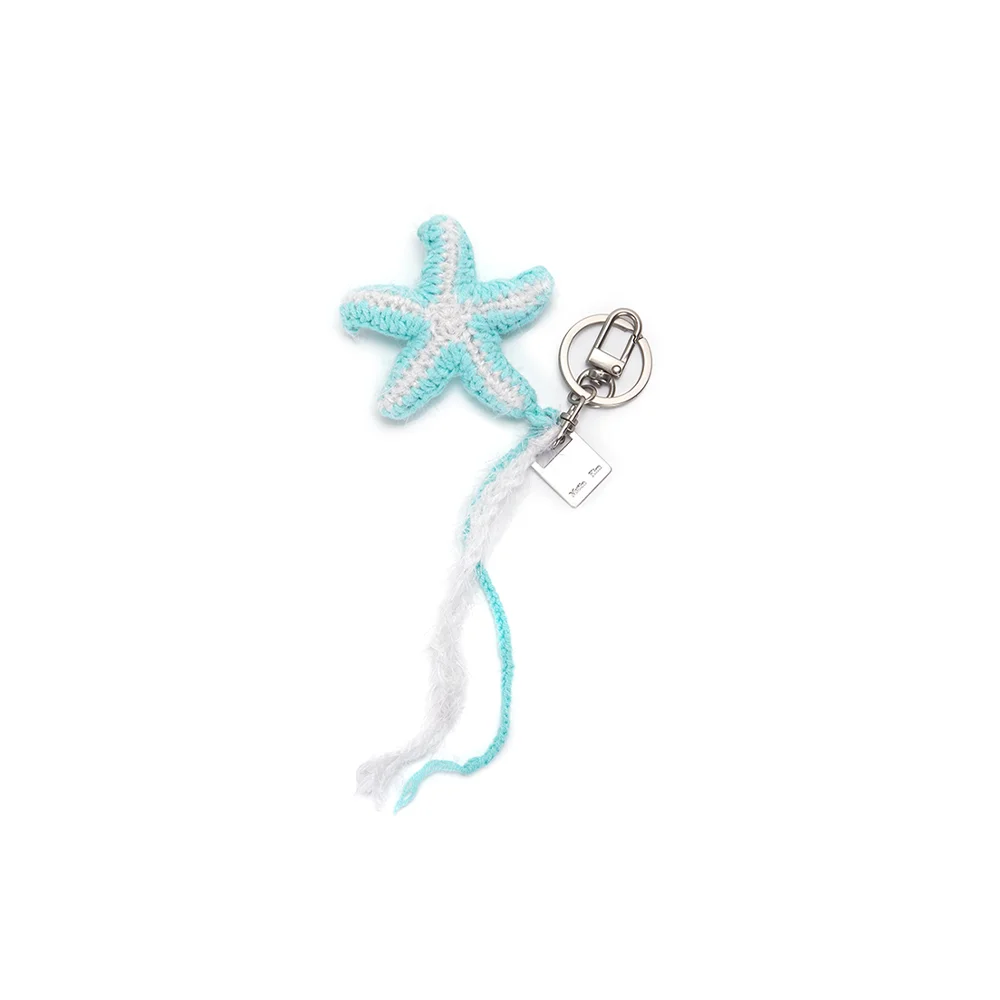 STARFISH KNIT KEYRING IN MINT