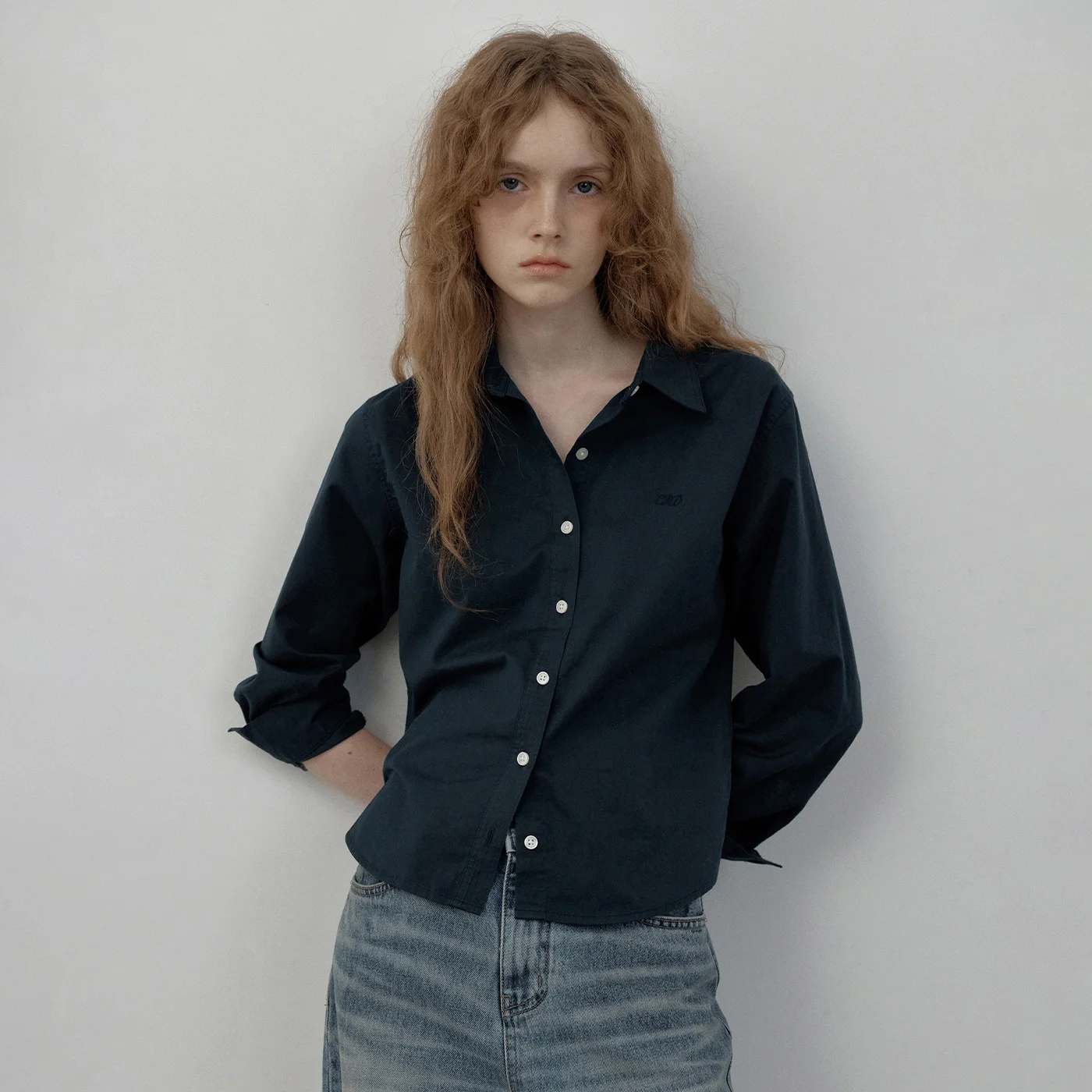 Milo Standard washed shirt (navy)