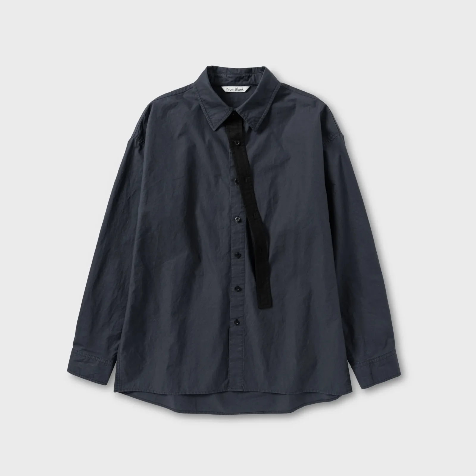 COTTON DRILL LS 襯衫_DARK NAVY