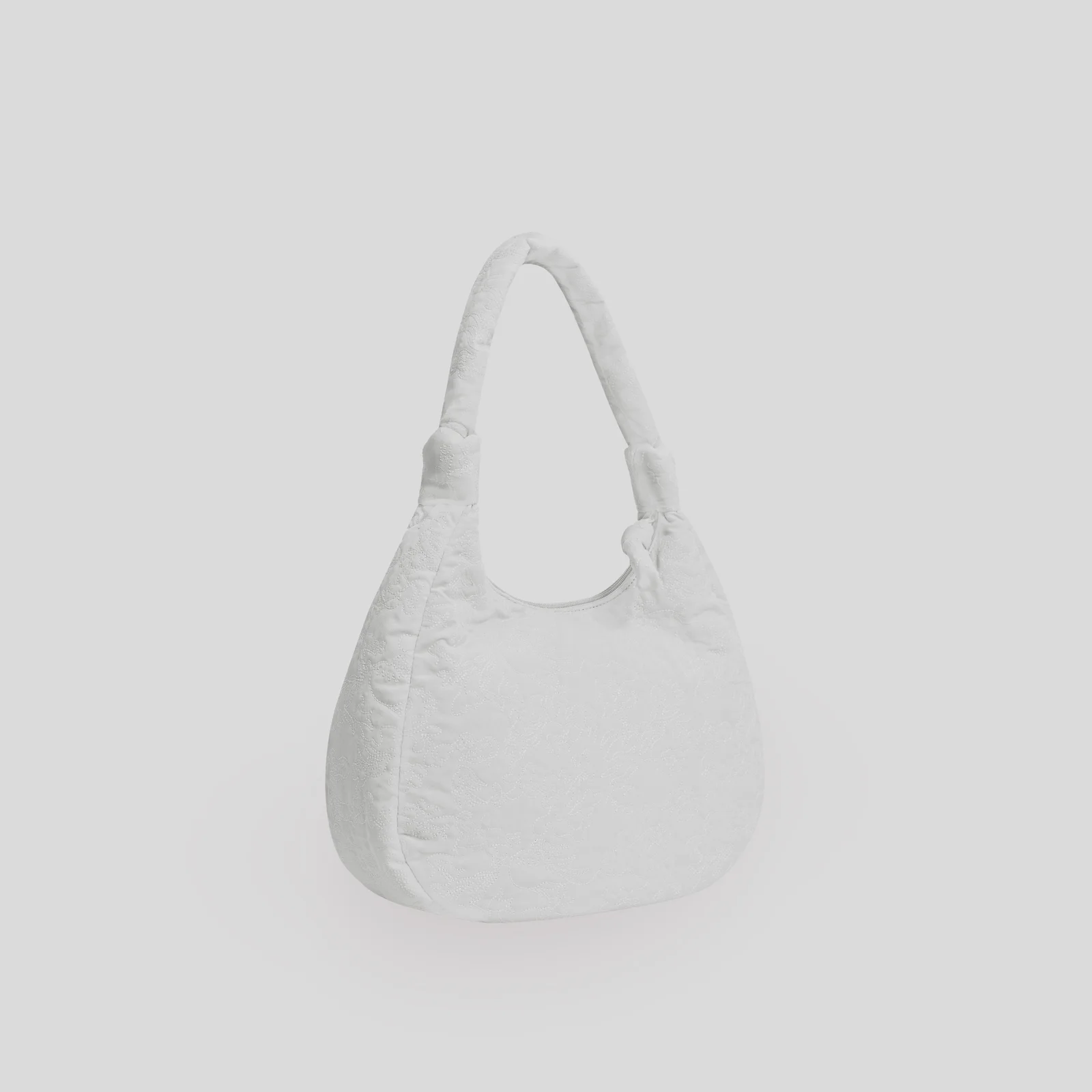 EMBROIDERY HOBO BAG IN WHITE