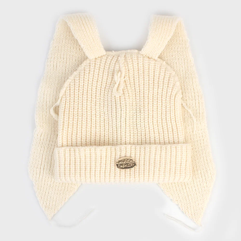 Rabbit Long Ear Ivory Beanie 兔耳冷帽