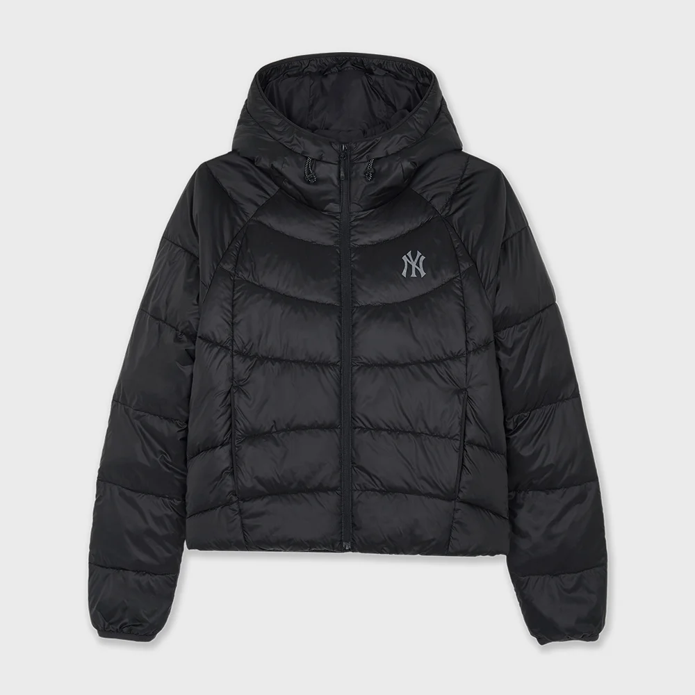 女裝 輕量 連帽衫 弧形鋪棉 NY (Black)
