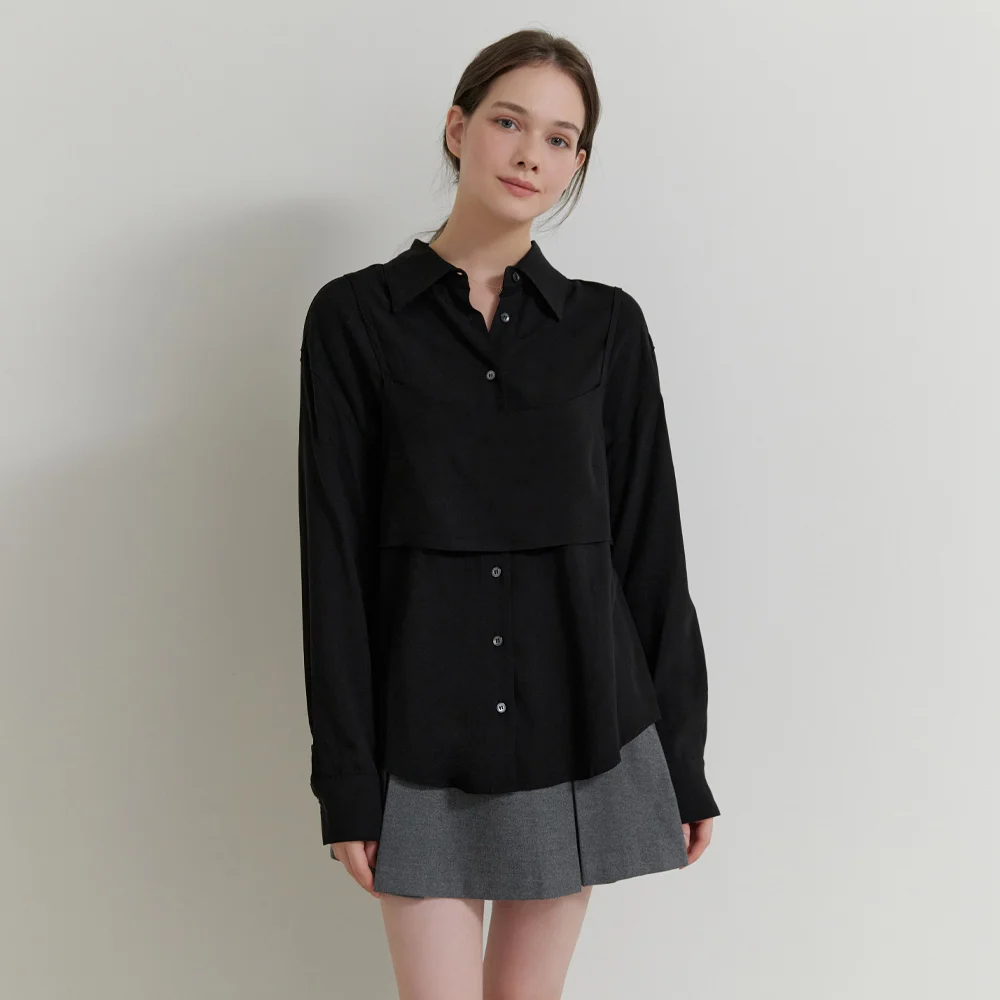 Bay bustier blouse_2piece (black)