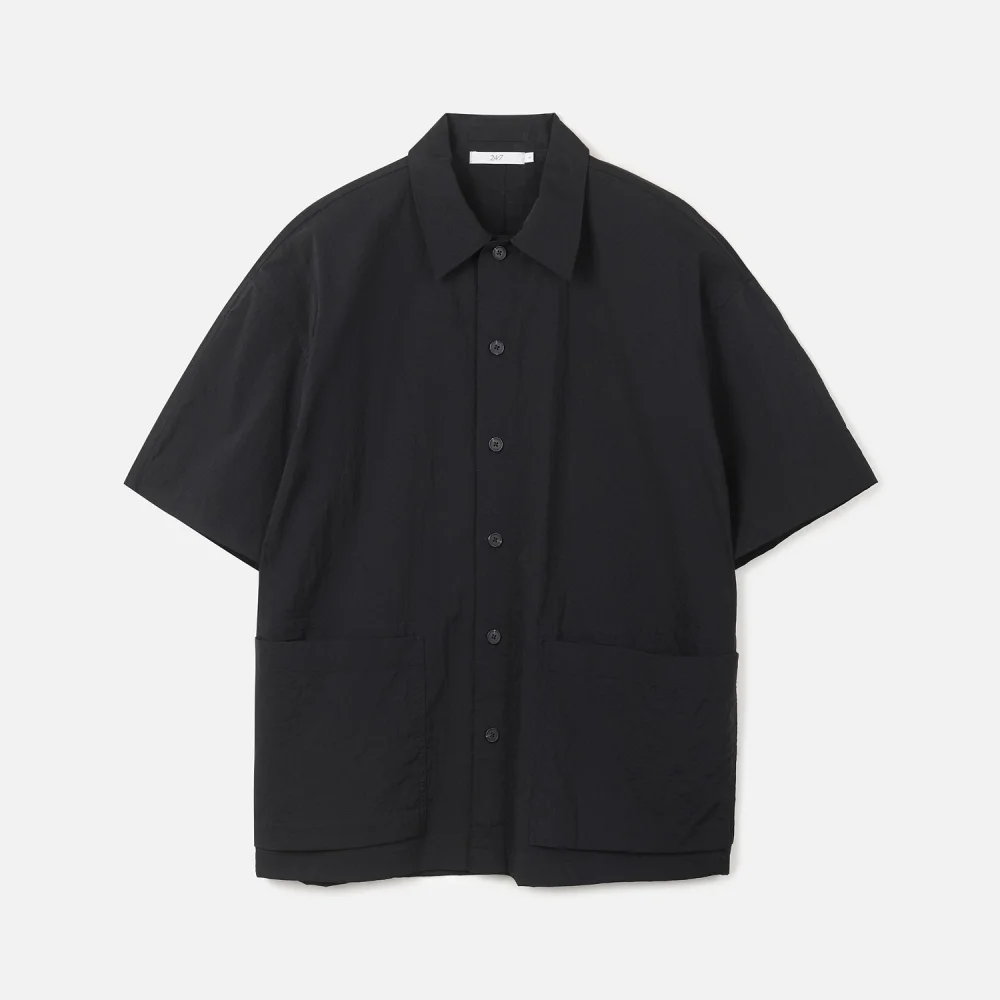 DYED WASHING HALF SHIRTED JACKET BLACK (247)