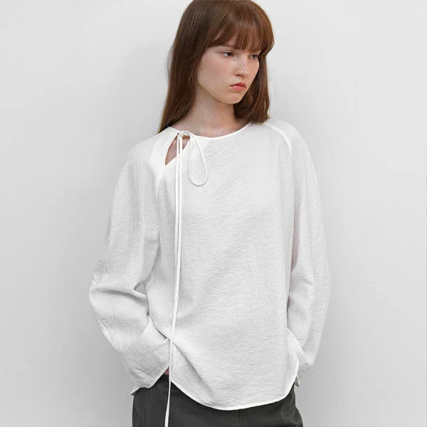 RAGLAN SLEEVE TIE BLOUSE (BL-4391)
