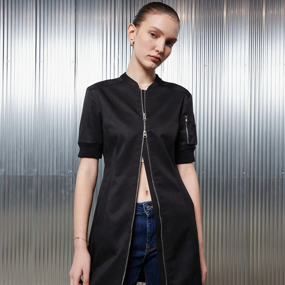 L2 ZIP UP DRESS(BLACK)