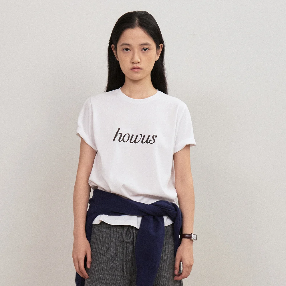 CHAIN LOGO HALF T-SHIRT (WHITE)