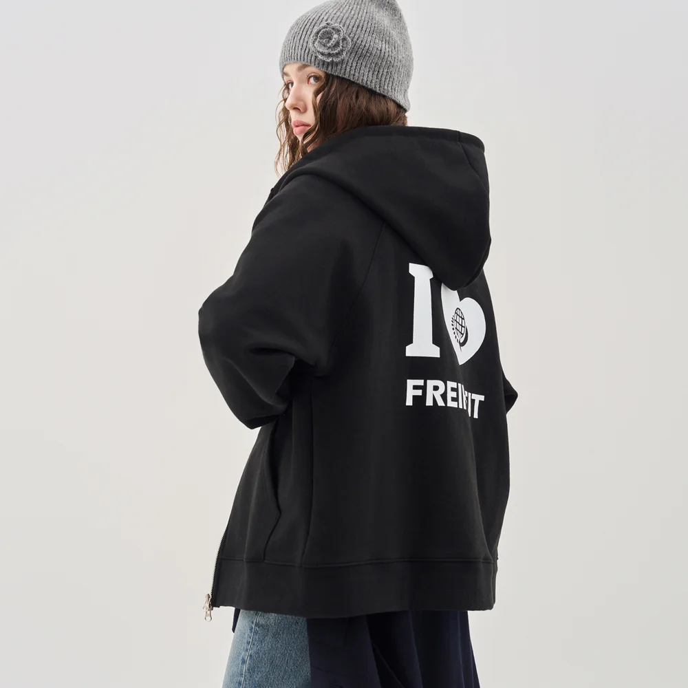 OVERSIZE 2WAY ARTWORK HOOD ZIP-UP_BLACK