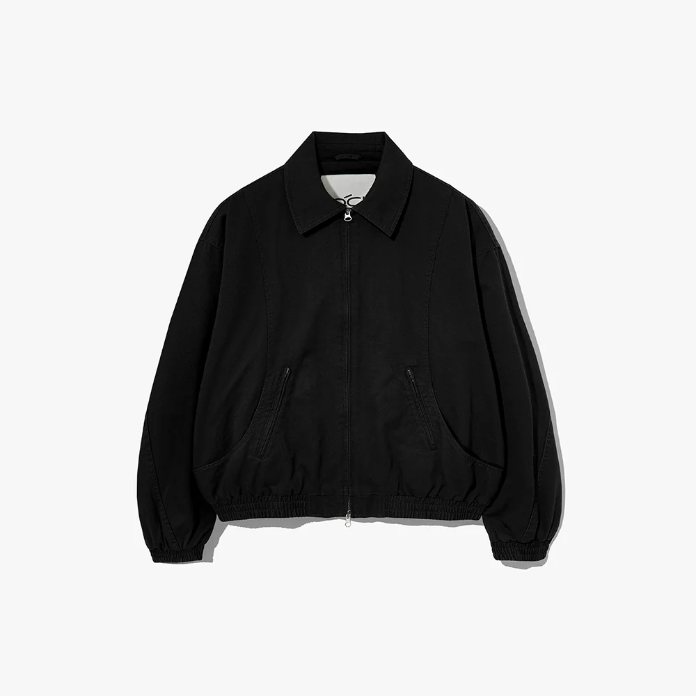 純棉 弧形 水洗 短身外套 外套 黑色 COOSJK042BLACK