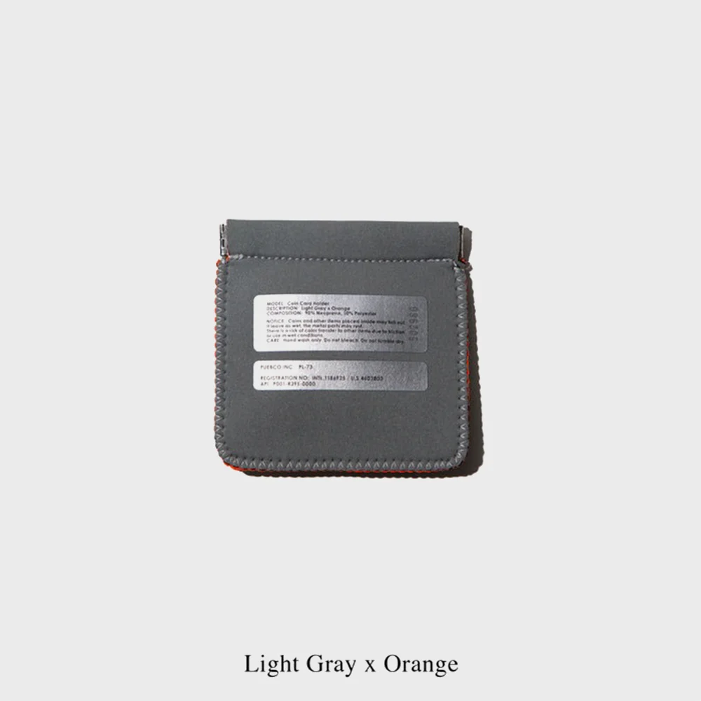 COIN CARD HOLDER Light Gray x Orange