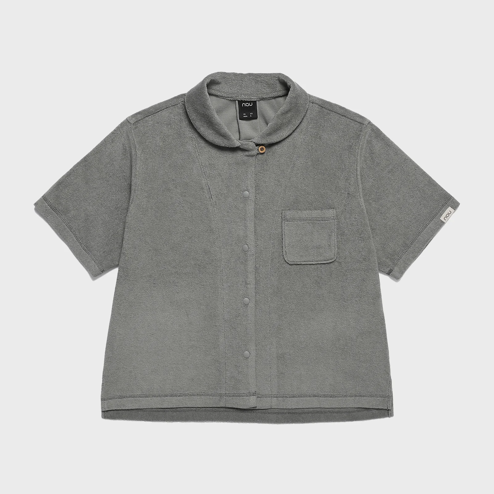 W 有機 毛圈布 短袖襯衫 Gray