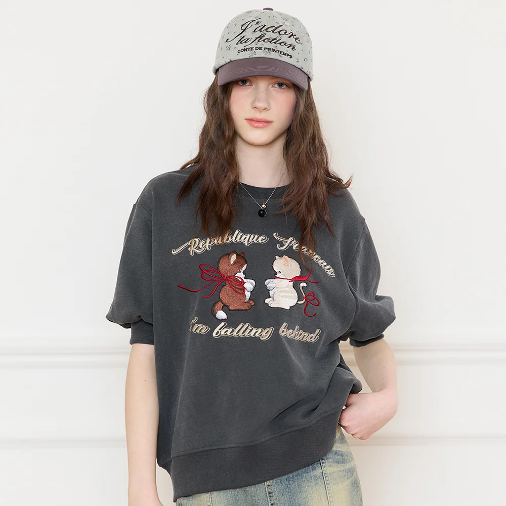 L16 LOVELY SWEATSHIRT(CHARCOAL)