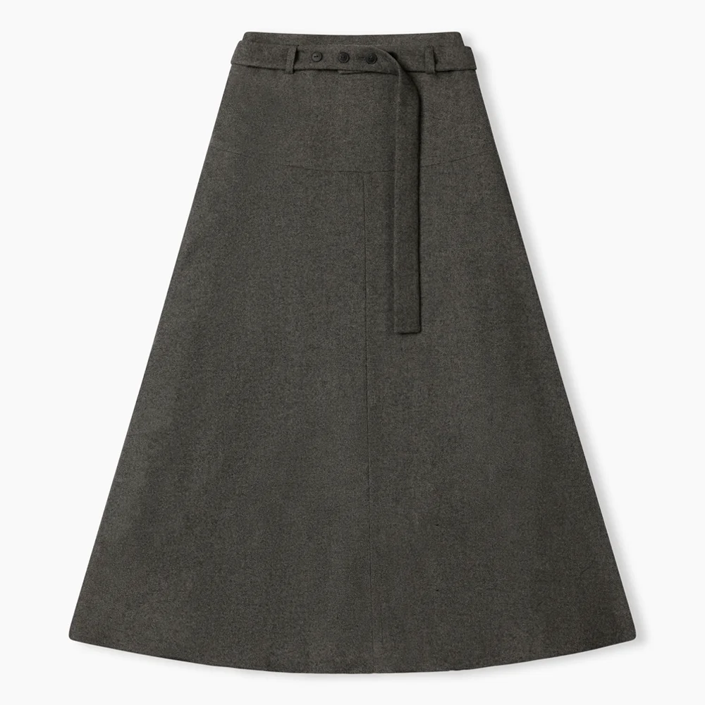 clementine belted skirt_khaki brown