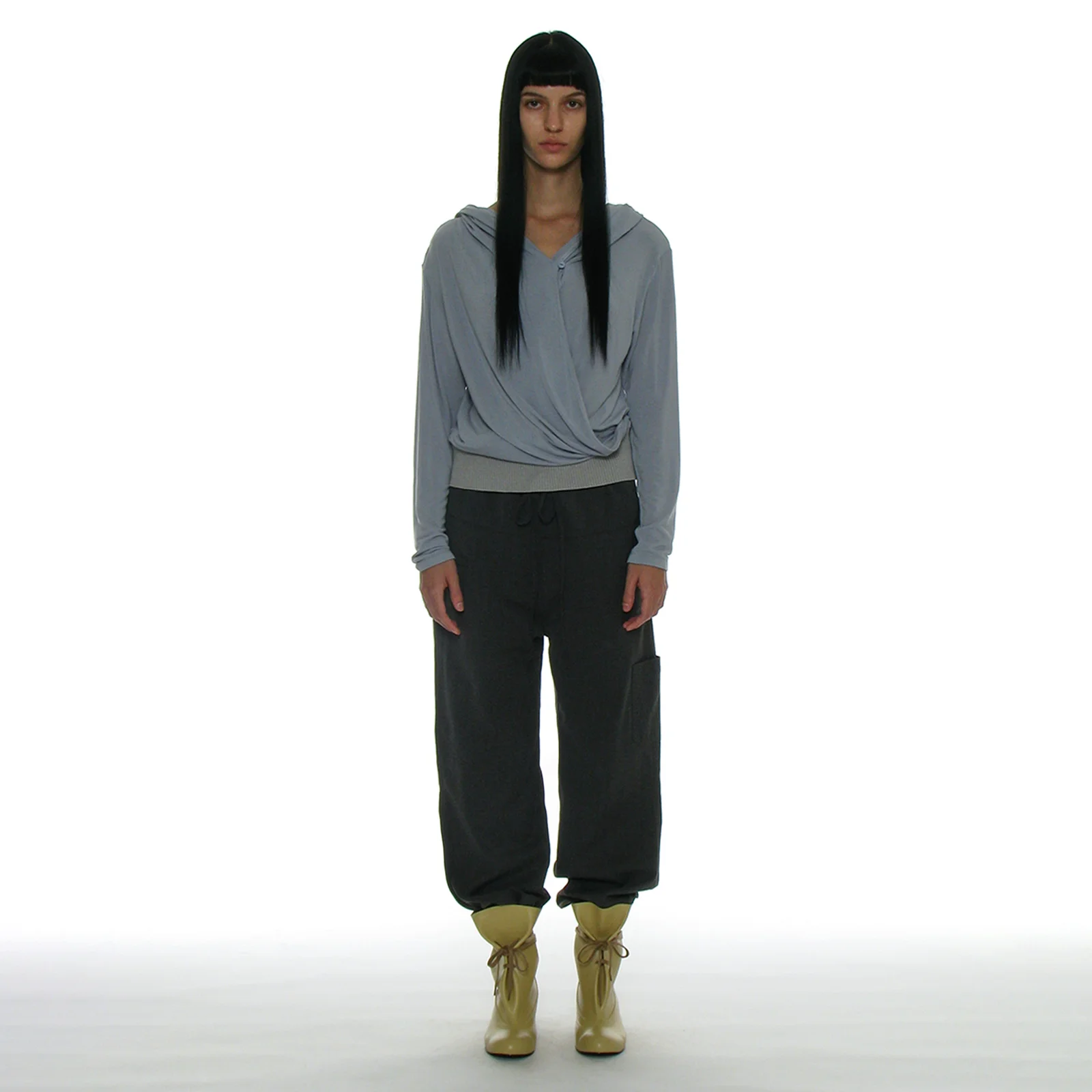 DRAWSTRING ROUNDING SLACKS_GREY