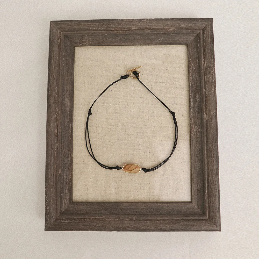 Origin stone choker 18k necklace_amber