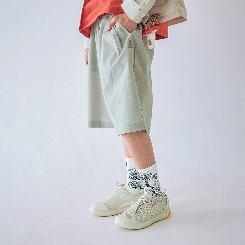 Gencle 竹節紗 短褲(BEIGE)