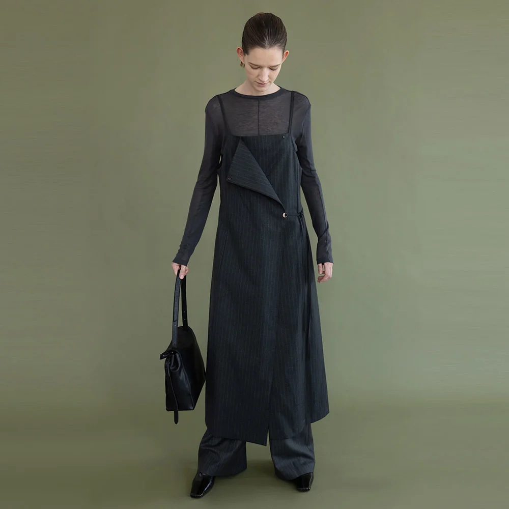 Asymetric Placket Sleeveless Dress SW5XO815_3color