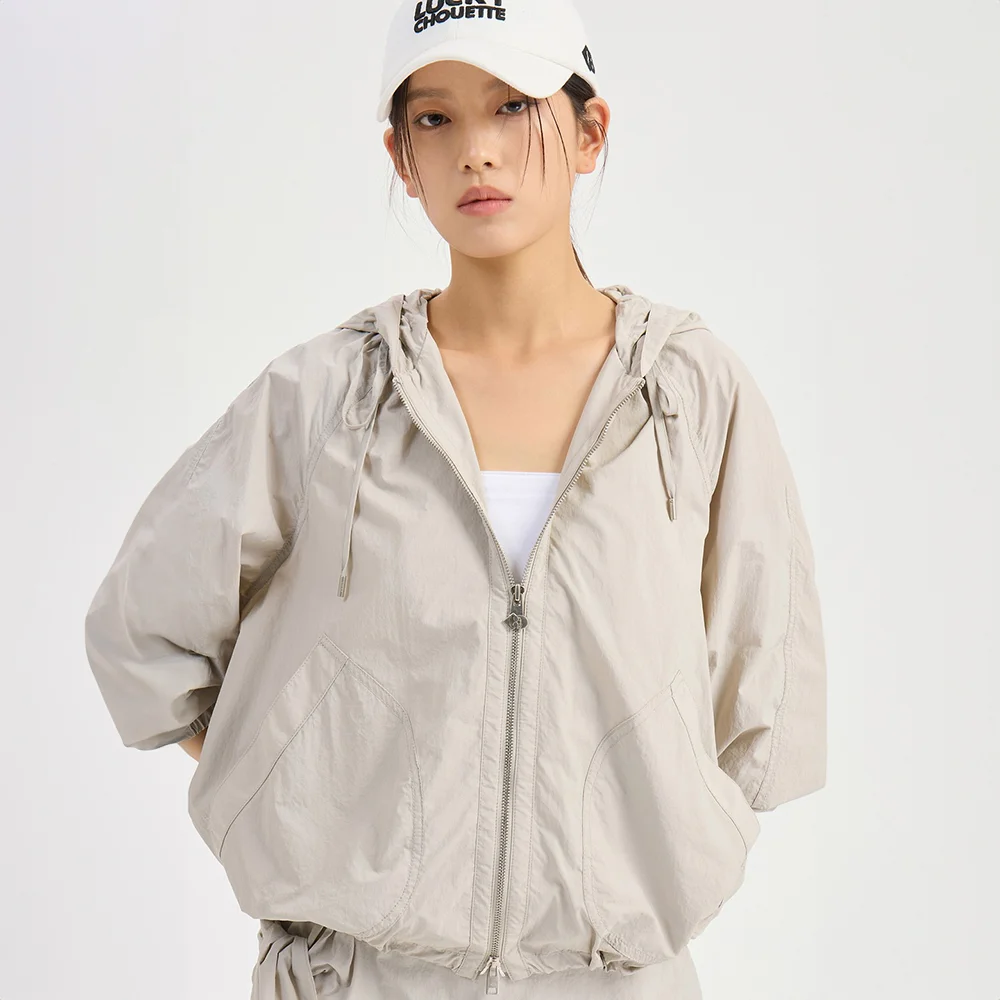 Texture Block Hood Jumper (begie) LFUAM26420BEX