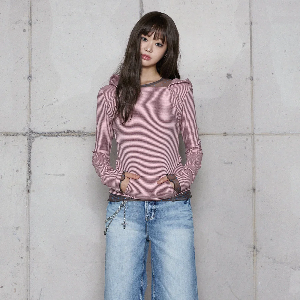 SLIM POCKET HOODIE PINK BR4CL010